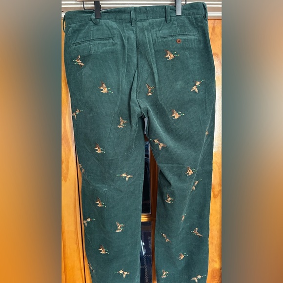 Polo Ralph Lauren Dark Green Corduroy Pants with Geese / Duck Embroidery - Picture 5 of 10